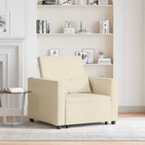 Pull out Sofa Bed Single Cream 90 x 165 x 87 cm Fabric 42002691