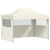 Professional Folding Party Tent with 3 Sidewalls 3x4 m Steel Cream 48893