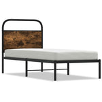 Bed Frame Without Mattress 75x190 cm Small Single Smoked Oak Engineered Wood 4100199