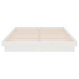819908 Bed Frame without Mattress White Solid Wood 140x200 cm