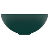 Luxury Bathroom Basin Round Matt Dark Green 32.5x14 cm Ceramic 146970