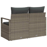 Garden Sofa with Cushion Grey 120 x 62 x 69cm Poly Rattan 42006754