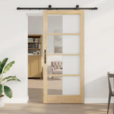 Sliding Door ORKDAL Natural and Black 93 x 211 cm 3332009