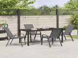 Garden Dining Set 5 pcs Grey and Black Powder-coated Steel 3379124