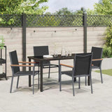 Garden Dining Set 5 pcs Black Powder-coated Steel 3379088