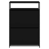 Shoe Cabinet Black Engineered Wood Compact Shoe Cabinet 840034