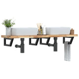 Basin Shelf Wall Mounted Steel and Solid Wood Acacia 3302707