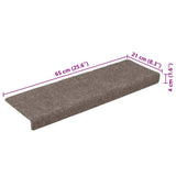 Stair Mats Self-adhesive 15 pcs 65x21x4 cm Beige Rectangular Edge 326190