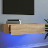 TV Cabinet with LED Lights Sonoma Oak 60x35x15.5 cm 842890