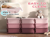 Kids Storage Unit, with Nine Drawers - Pink T3398P379053