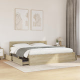 Bed Frame with Headboard without Mattress Sonoma Oak 180x200 cm Super King 3295543