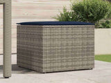 Cushion Box with Storage Grey 50 x 50 x 50 cm Poly Rattan 365414