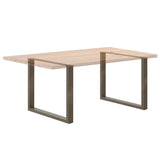 Dining Table Legs U-Shaped 3 pcs Natural Steel 100x cm Steel 4013215