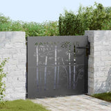 Garden Gate 85 x 100 cm Powder-coated steel Black Lockable 42015869