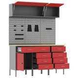 Work Cabinet Set with Drawer with Storage Manual 8 pcs Red 3321451