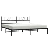 Metal Bed Frame without Mattress with Headboard Black 200x200cm 355470