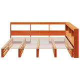 Bookcase Bed without Mattress Wax Brown 180x200cm Solid Wood Pine 3324492