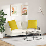 Sofa Pillows 2 pcs Yellow 80 x 80 cm Corduroy Fabric 42014064