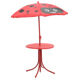 Patio Furniture Red Steel Compact Foldable Kids' Garden Set 41842