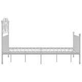 Bed Frame White Powder-coated metal Double Durable Bed Frame 324848
