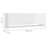 Wardrobe High Gloss White 100x32.5x35 cm Engineered Wood 808239