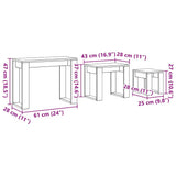 Nest of Tables 3 pcs Artisan Oak Engineered Wood 856679