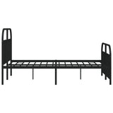 Bed Frame Black Powder-Coated Steel 160 x 200 cm Bed Frame 353656