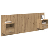 Headboard With Cabinet 3 pcs Artisan Oak Engineered Wood 3415961