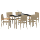 Garden Dining Set 7 pcs Beige Poly Rattan 3365395