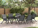 Garden Dining Set 7 pcs Grey Powder-Coated Steel 3379280