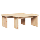 Coffee Table 2 pcs Natural Solid pine wood 873523