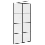 Walk-in Shower Wall with Clear ESG Glass 100x195 cm Black 151035