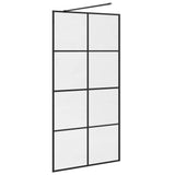 Walk-in Shower Wall with Clear ESG Glass 100x195 cm Black 151035