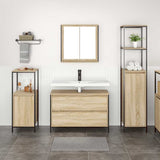 Bathroom Furniture Set 3 pcs Sonoma Oak Engineered Wood 3328360