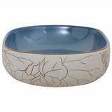 Countertop Basin Sand and Blue Oval 59x40x14 cm Ceramic 155099