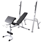 Workout Bench with Weight Rack, Barbell and Dumbbell Set 90 kg 275372