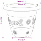 Round Flower Pot 6 pcs Black 34 x 28 cm Plastic 42020287