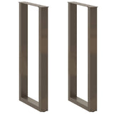 Bar Table Legs U-Shaped 2 pcs Natural Steel 40x cm Steel 4013231