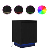Bedside Cabinets with LED Lights 2 pcs Black 38x34x50 cm 861268