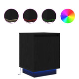 ZNTS Bedside Cabinets with LED Lights 2 pcs Black 38x34x50 cm 861268