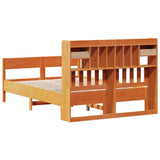 Bookcase Bed without Mattress Wax Brown 140x200cm Solid Wood Pine 3323028