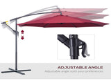 3m Water Resistant Terylene Hanging Parasol Wine Red T3398P323942