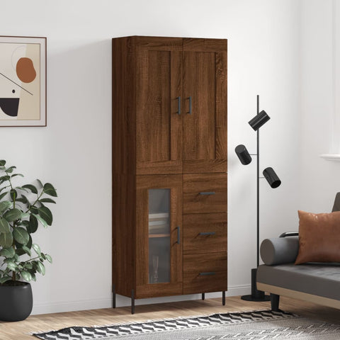 Highboard Brown Oak 69.5x34x180 cm Engineered Wood 3199952