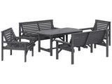 5 Piece Wooden Garden Set for 6, Outdoor Conversation Set with 2 Armchairs, 2 Loveseats and T3398P377595