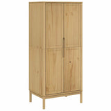 Wardrobe "FLORO" Wax Brown 77x53x171 cm Solid Wood Pine 374005