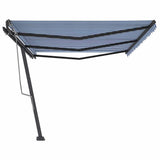 Freestanding Manual Retractable Awning 600x350 cm Blue/White 3069876