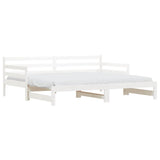Daybed with Trundle without Mattress White 90x190 cm Single Solid Wood 836154