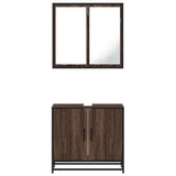 ZNTS 2 Piece Bathroom Furniture Set Brown Oak Engineered Wood 3300889