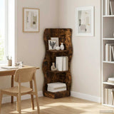 Corner Shelf Smoked Oak 34 x 33 x 102 cm Engineered Wood 899941