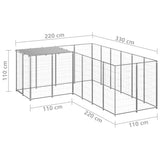 Dog Kennel Silver 4.84 m Steel 3082218